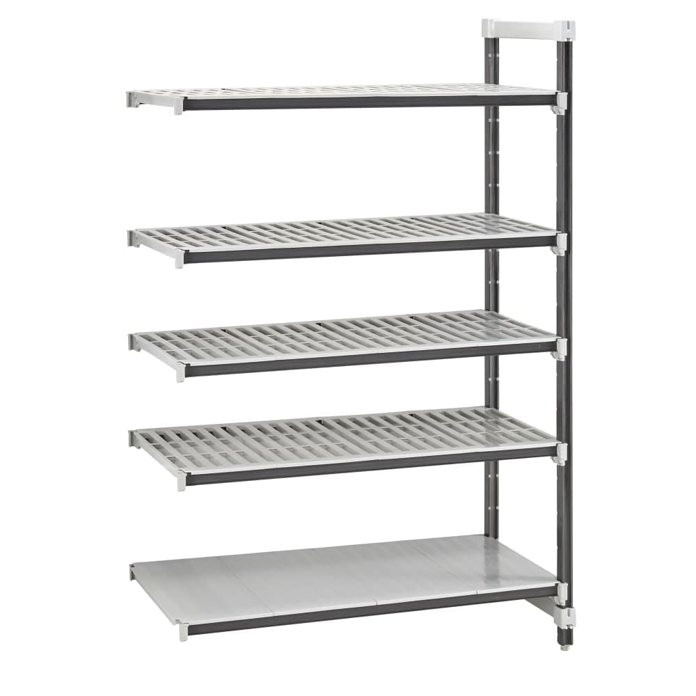Cambro EXA243084S5480 30" NSF 5-Tier Polymer Shelf Kit - Camshelving® Elements XTRA, 24"W, 84"H