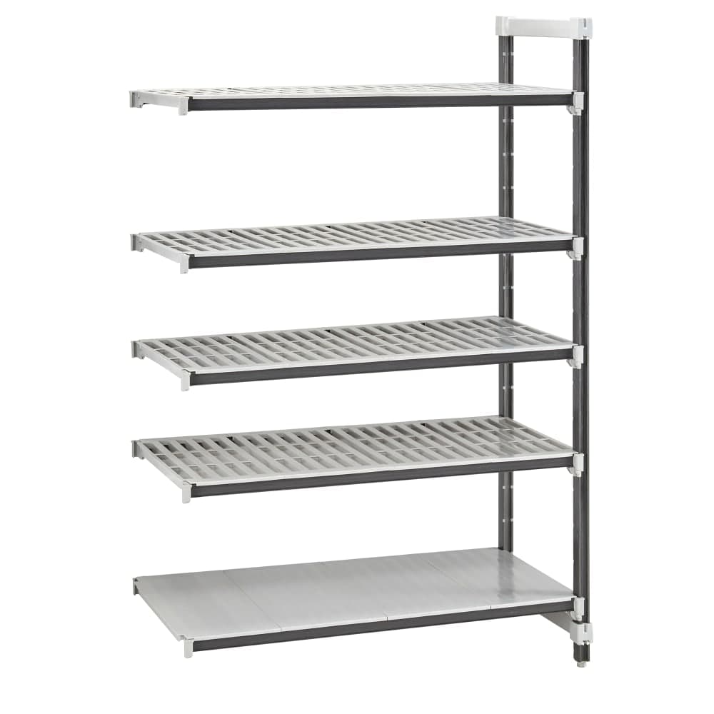 Cambro EXA243084VS5480 30" NSF 5-Tier Polymer Shelf Kit - Camshelving® Elements XTRA, 24"W, 84"H