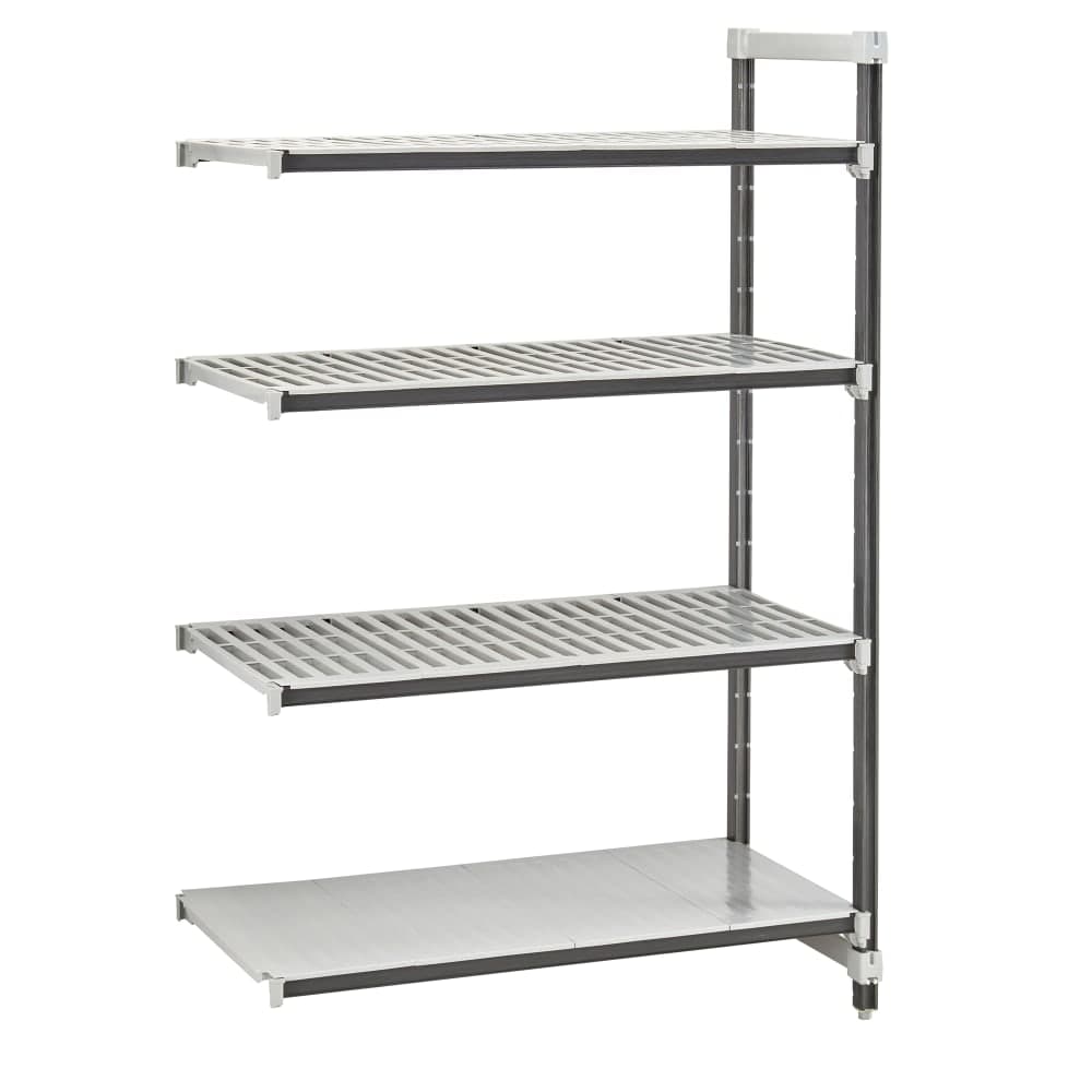 Cambro EXA243684VS4480 36" NSF 4-Tier Polymer Shelf Kit - Camshelving® Elements XTRA, 24"W, 84"H