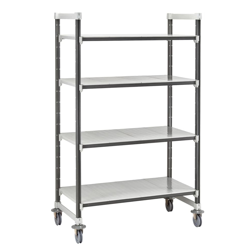 Cambro EXHD213678S4480 36" NSF 4-Tier Polymer Shelf Kit - Camshelving® Elements XTRA, Mobile, 21"W, 78"H