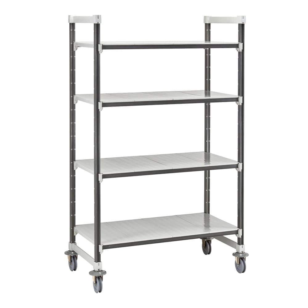 Cambro EXHD244870S4480 48" NSF 4-Tier Polymer Shelf Kit - Camshelving® Elements XTRA, Mobile, 24"W, 70"H