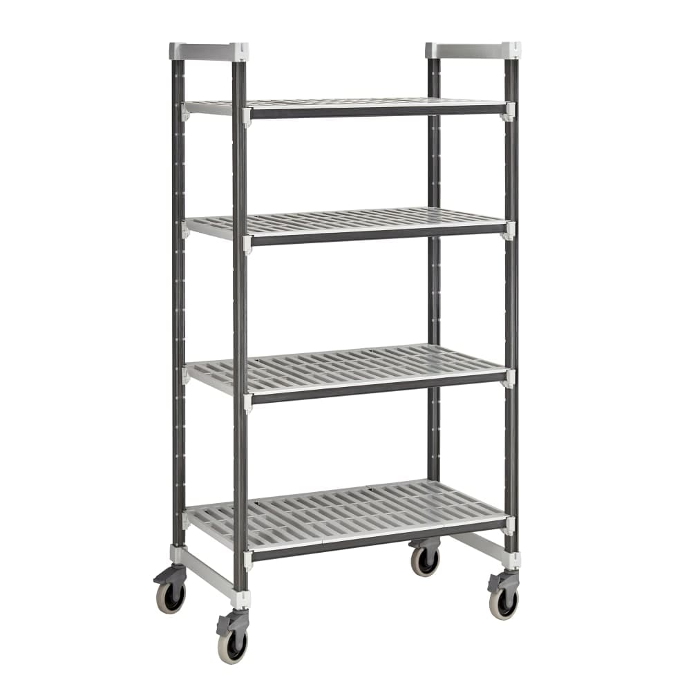 Cambro EXHD246070V4480 60" NSF 4-Tier Polymer Shelf Kit - Camshelving® Elements XTRA, Mobile, 24"W, 70"H
