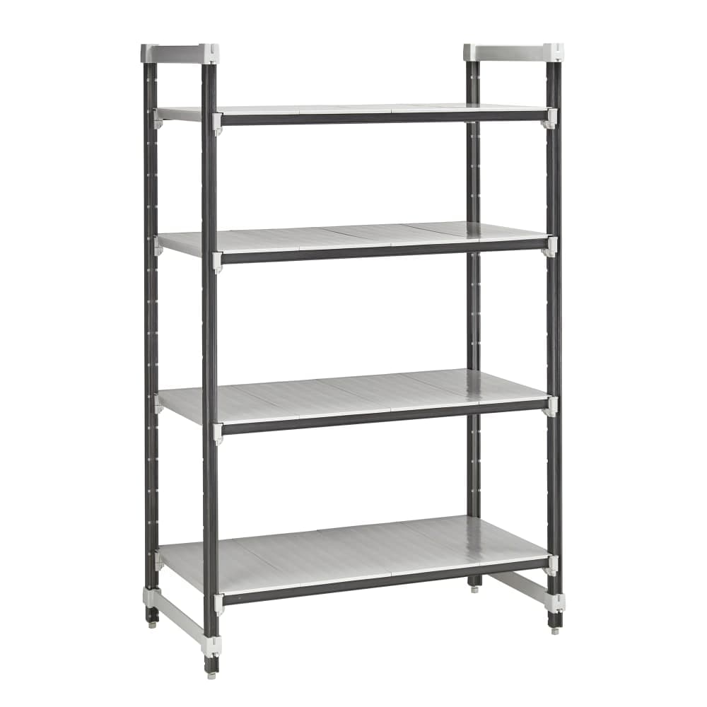 Cambro EXU182464S4480 24" NSF 4-Tier Polymer Shelf Kit - Camshelving® Elements XTRA, 18"W, 64"H