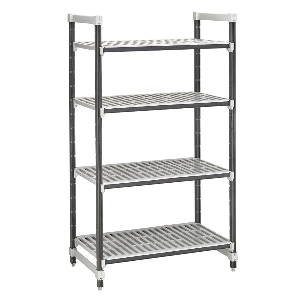 Cambro EXU182464V4480 24" NSF 4-Tier Polymer Shelf Kit - Camshelving® Elements XTRA, 18"W, 64"H