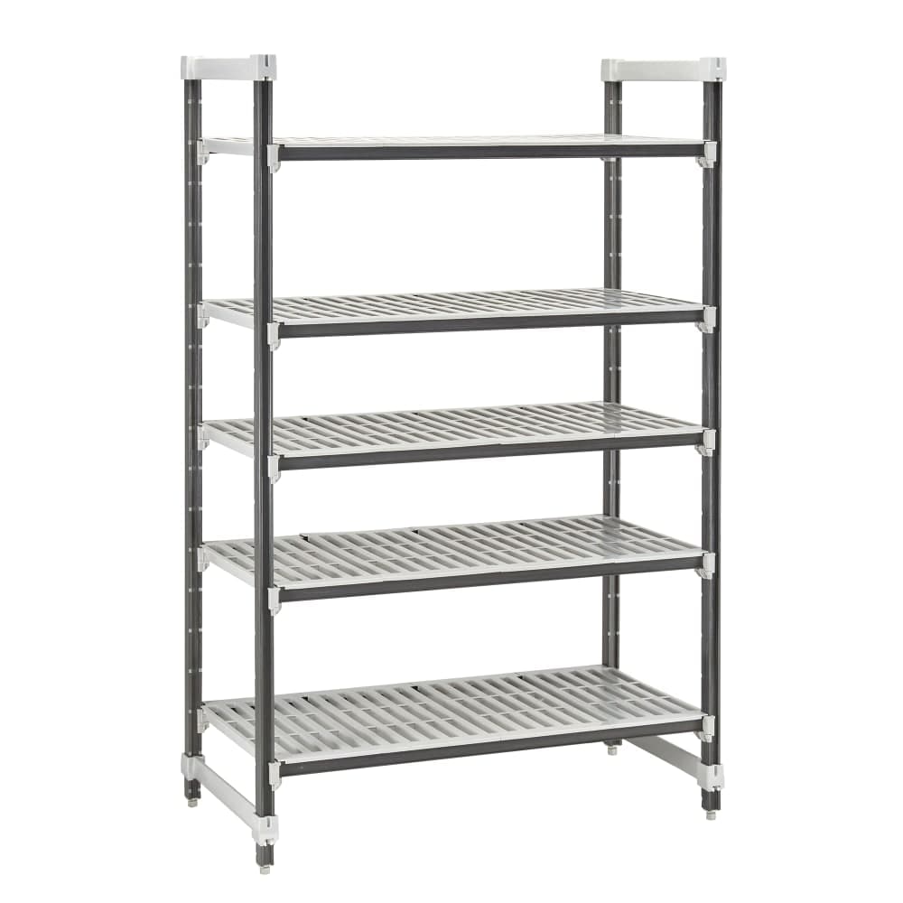 Cambro EXU182464V5480 24" NSF 5-Tier Polymer Shelf Kit - Camshelving® Elements XTRA, 18"W, 64"H