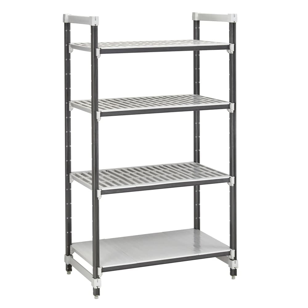 Cambro EXU182464VS4480 24" NSF 4-Tier Polymer Shelf Kit - Camshelving® Elements XTRA, 18"W, 64"H