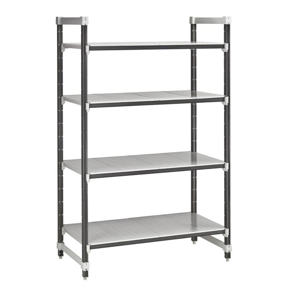 Cambro EXU182472S4480 24" NSF 4-Tier Polymer Shelf Kit - Camshelving® Elements XTRA, 18"W, 72"H