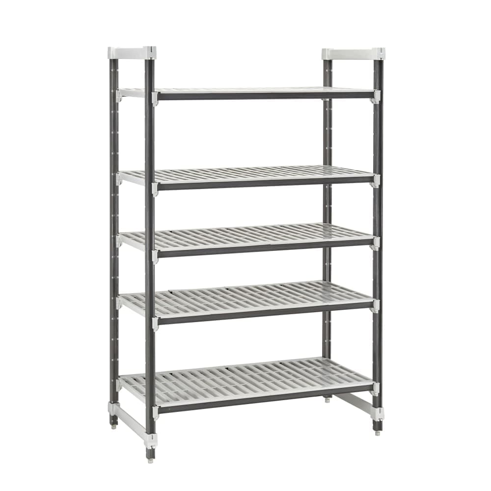 Cambro EXU182472V5480 24" NSF 5-Tier Polymer Shelf Kit - Camshelving® Elements XTRA, 18"W, 72"H