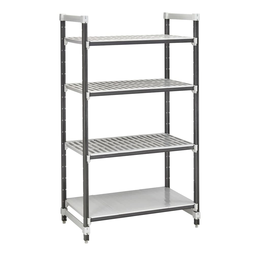 Cambro EXU182472VS4480 24" NSF 4-Tier Polymer Shelf Kit - Camshelving® Elements XTRA, 18"W, 72"H