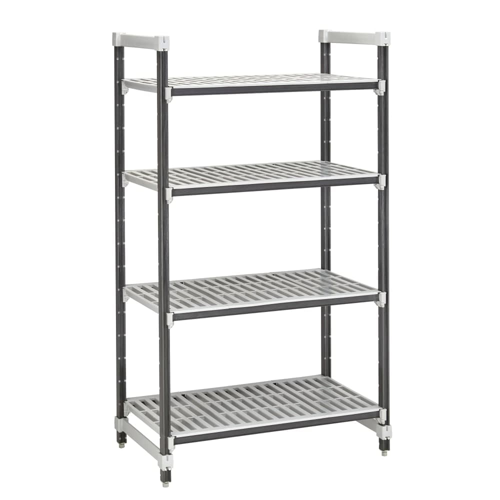 Cambro EXU182484V4480 24" NSF 4-Tier Polymer Shelf Kit - Camshelving® Elements XTRA, 18"W, 84"H