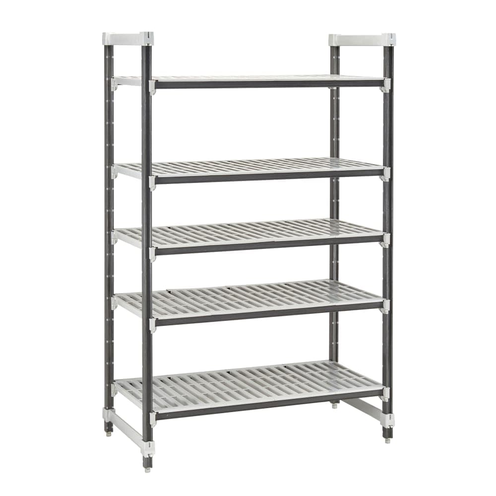 Cambro EXU182484V5480 24" NSF 5-Tier Polymer Shelf Kit - Camshelving® Elements XTRA, 18"W, 84"H