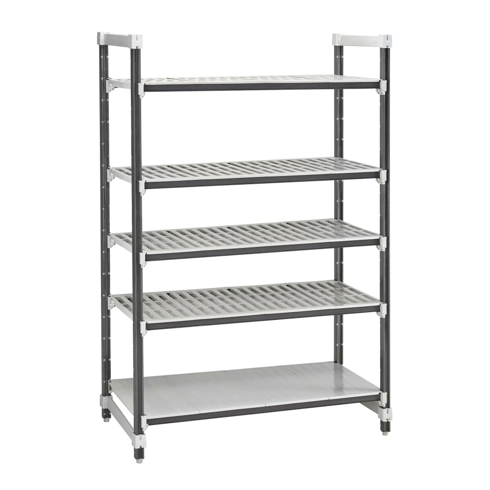 Cambro EXU182484VS5480 24" NSF 5-Tier Polymer Shelf Kit - Camshelving® Elements XTRA, 18"W, 84"H