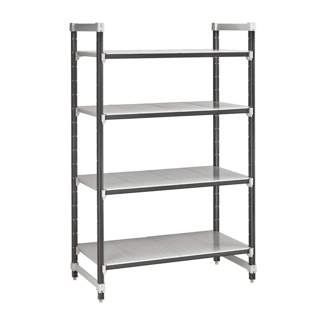 Cambro EXU183064S4480 30" NSF 4-Tier Polymer Shelf Kit - Camshelving® Elements XTRA, 18"W, 64"H