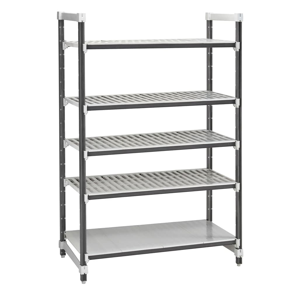 Cambro EXU183084VS5480 30" NSF 5-Tier Polymer Shelf Kit - Camshelving® Elements XTRA, 18"W, 84"H