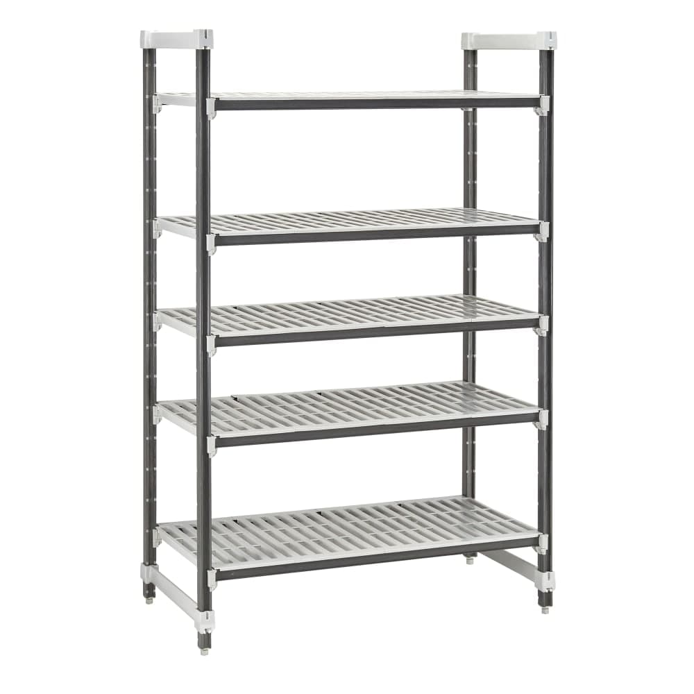 Cambro EXU183672V5480 36" NSF 5-Tier Polymer Shelf Kit - Camshelving® Elements XTRA, 18"W, 72"H