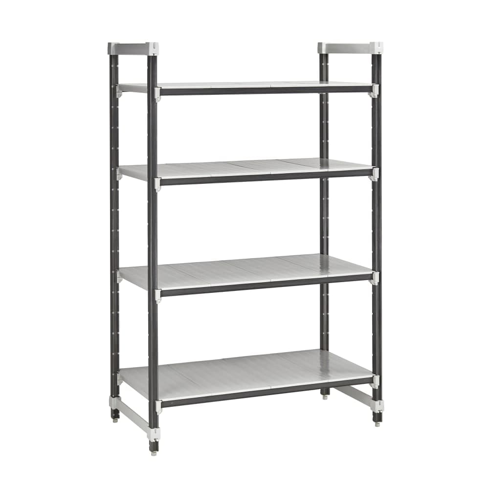 Cambro EXU183684S4480 36" NSF 4-Tier Polymer Shelf Kit - Camshelving® Elements XTRA, 18"W, 84"H