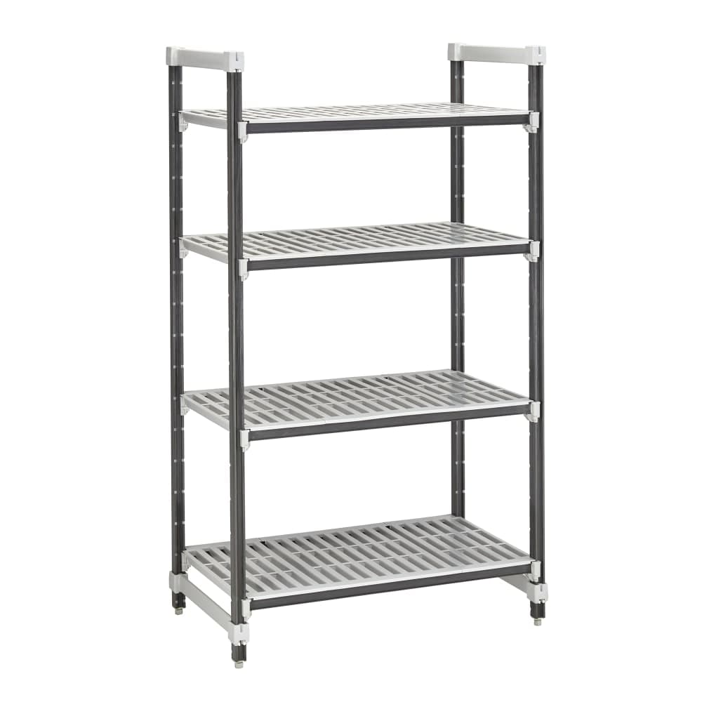 Cambro EXU184272V4480 42" NSF 4-Tier Polymer Shelf Kit - Camshelving® Elements XTRA, 18"W, 72"H