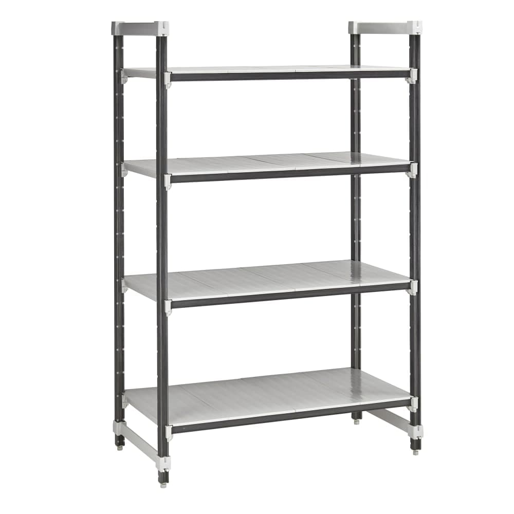 Cambro EXU212464S4480 24" NSF 4-Tier Polymer Shelf Kit - Camshelving® Elements XTRA, 18"W, 64"H