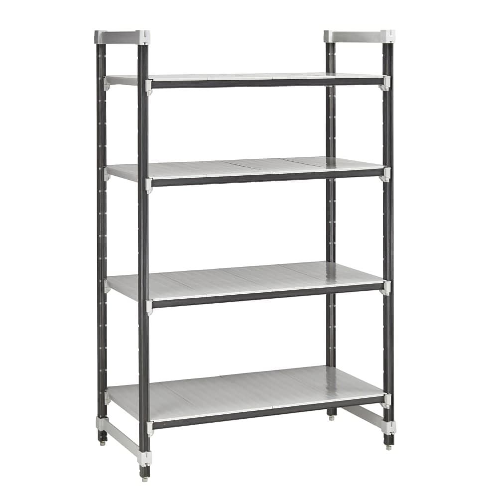 Cambro EXU212472S4480 24" NSF 4-Tier Polymer Shelf Kit - Camshelving® Elements XTRA, 21"W, 72"H