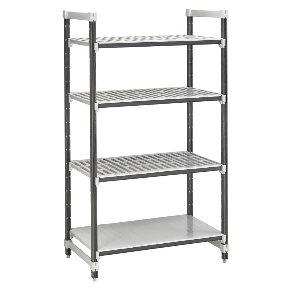 Cambro EXU212472VS4480 24" NSF 4-Tier Polymer Shelf Kit - Camshelving® Elements XTRA, 21"W, 72"H