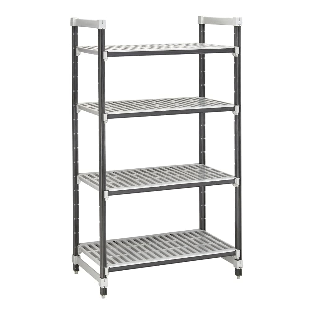 Cambro EXU212484V4480 24" NSF 4-Tier Polymer Shelf Kit - Camshelving® Elements XTRA, 21"W, 84"H