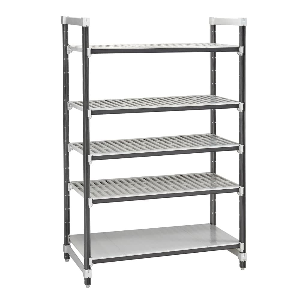 Cambro EXU212484VS5480 24" NSF 5-Tier Polymer Shelf Kit - Camshelving® Elements XTRA, 21"W, 84"H