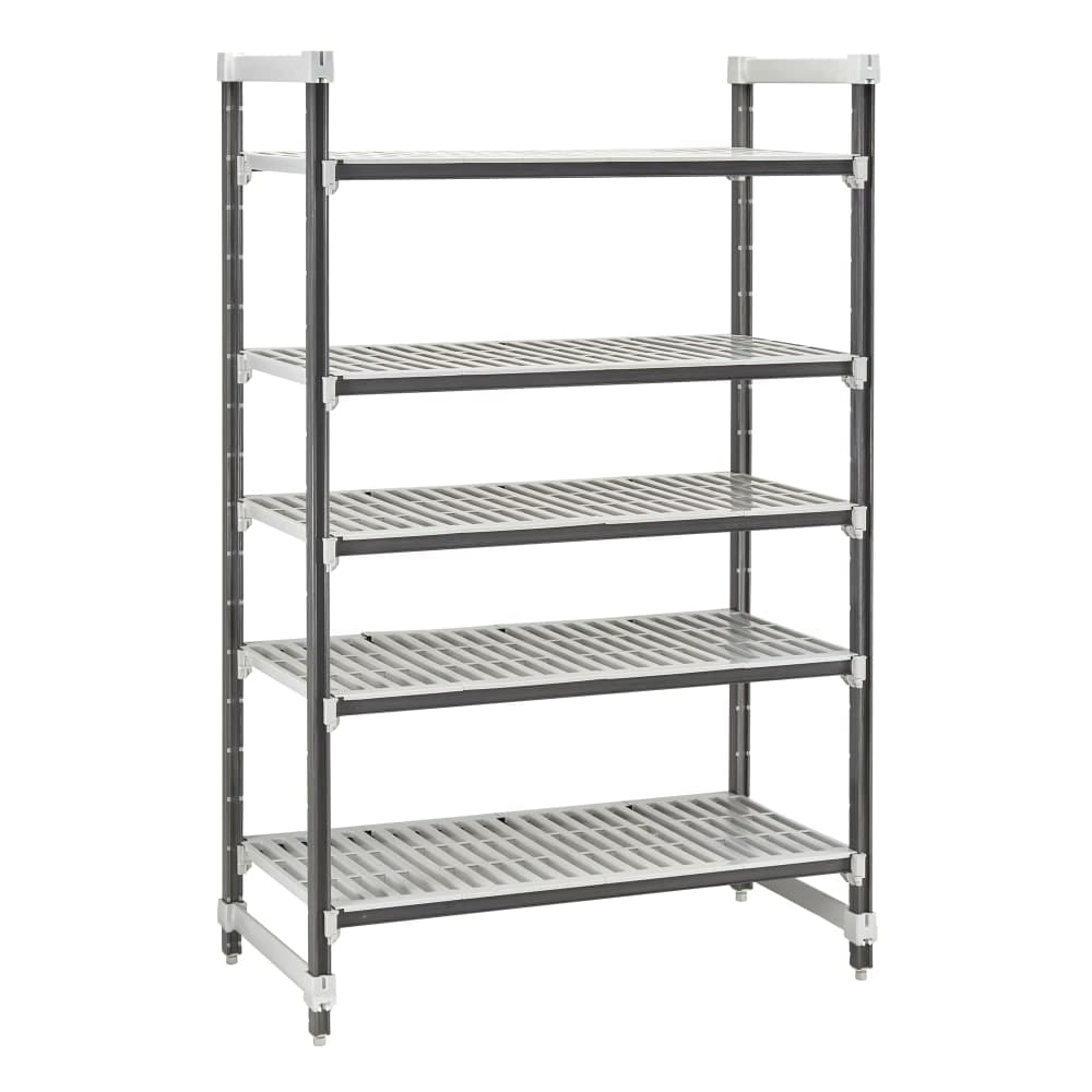 Cambro EXU213064V5480 30" NSF 5-Tier Polymer Shelf Kit - Camshelving® Elements XTRA, 21"W, 64"H