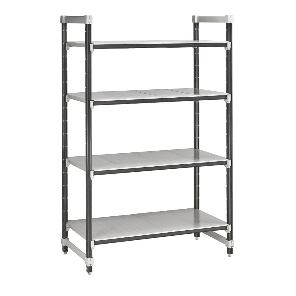 Cambro EXU213072S4480 30" NSF 4-Tier Polymer Shelf Kit - Camshelving® Elements XTRA, 21"W, 72"H