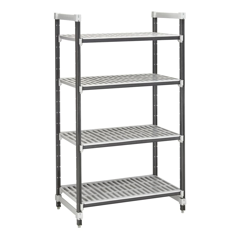 Cambro EXU213072V4480 30" NSF 4-Tier Polymer Shelf Kit - Camshelving® Elements XTRA, 21"W, 72"H