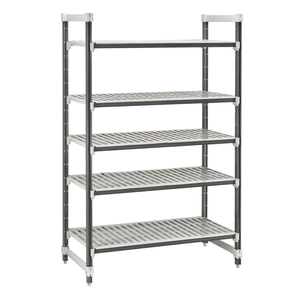Cambro EXU213072V5480 30" NSF 5-Tier Polymer Shelf Kit - Camshelving® Elements XTRA, 21"W, 72"H