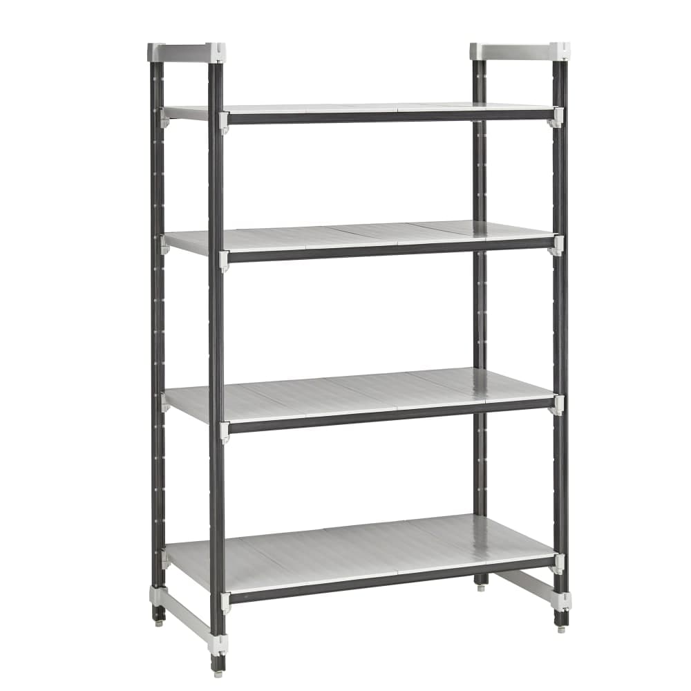 Cambro EXU213084S4480 30" NSF 4-Tier Polymer Shelf Kit - Camshelving® Elements XTRA, 21"W, 84"H