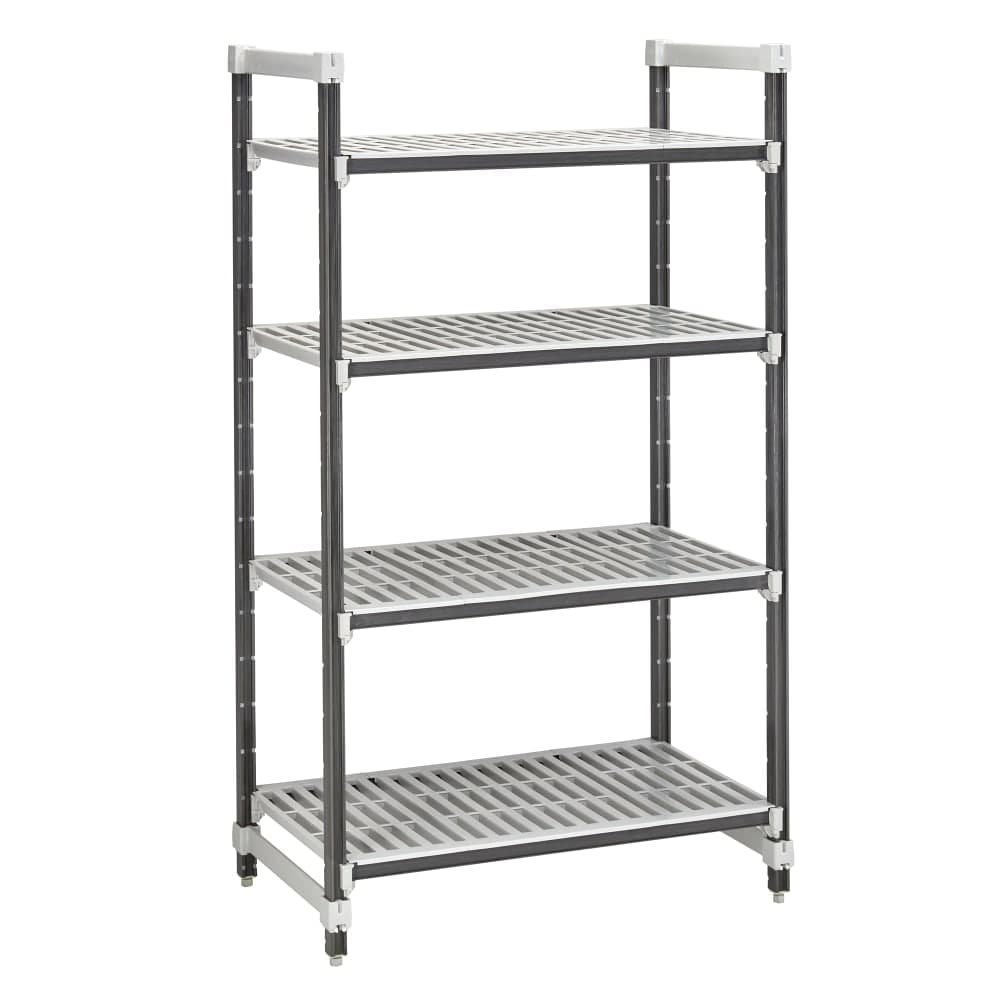 Cambro EXU213084V4480 30" NSF 4-Tier Polymer Shelf Kit - Camshelving® Elements XTRA, 21"W, 84"H