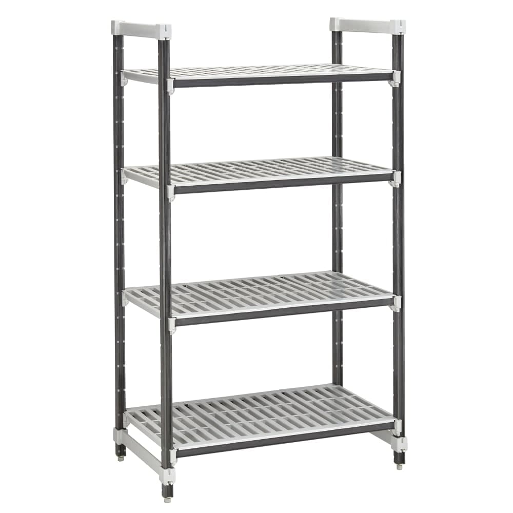Cambro EXU213664V4480 36" NSF 4-Tier Polymer Shelf Kit - Camshelving® Elements XTRA, 21"W, 64"H