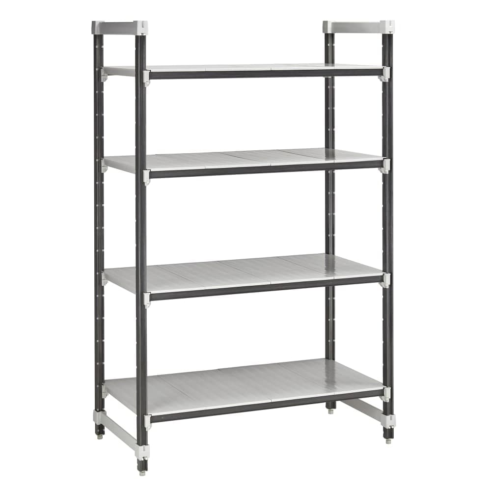 Cambro EXU242464S4480 24" NSF 4-Tier Polymer Shelf Kit - Camshelving® Elements XTRA, 24"W, 64"H