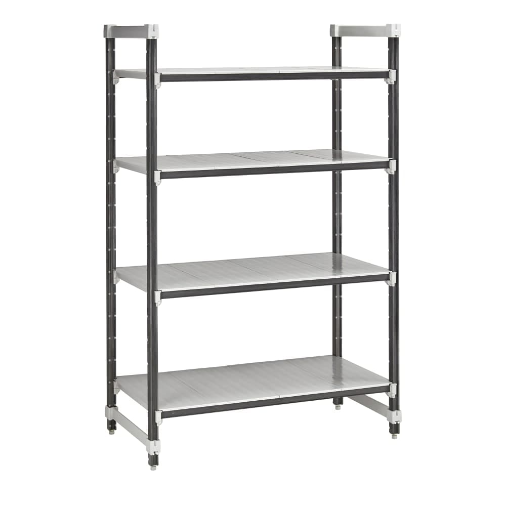 Cambro EXU242472S4480 24" NSF 4-Tier Polymer Shelf Kit - Camshelving® Elements XTRA, 24"W, 72"H