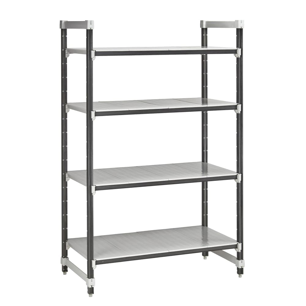 Cambro EXU242484S4480 24" NSF 4-Tier Polymer Shelf Kit - Camshelving® Elements XTRA, 24"W, 84"H