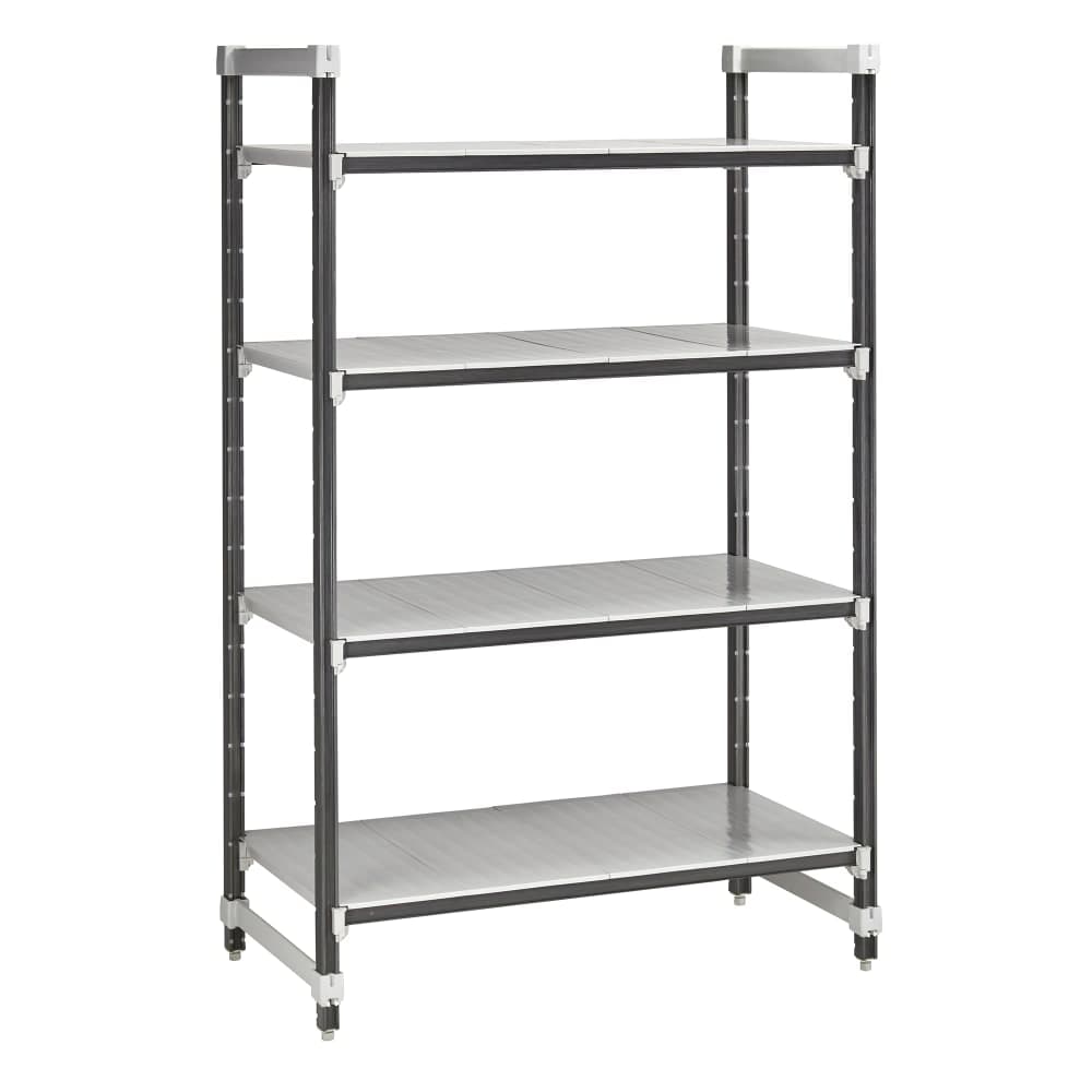 Cambro EXU243072S4480 30" NSF 4-Tier Polymer Shelf Kit - Camshelving® Elements XTRA, 24"W, 72"H