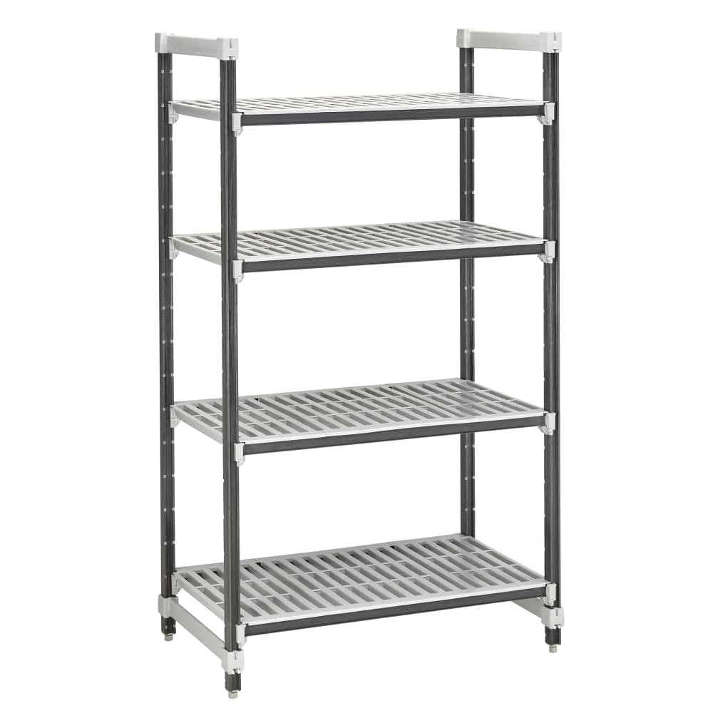 Cambro EXU243084V4480 30" NSF 4-Tier Polymer Shelf Kit - Camshelving® Elements XTRA, 24"W, 84"H