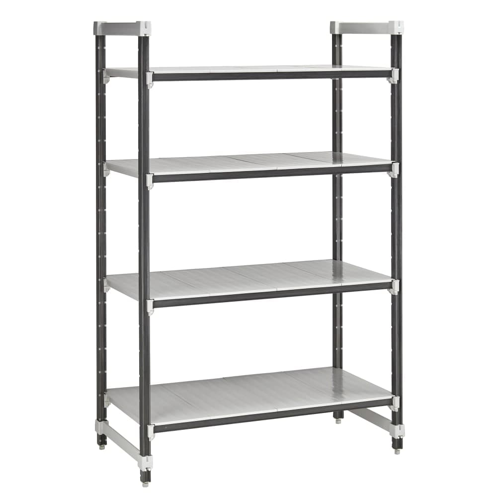 Cambro EXU243664S4480 36" NSF 4-Tier Polymer Shelf Kit - Camshelving® Elements XTRA, 24"W, 64"H