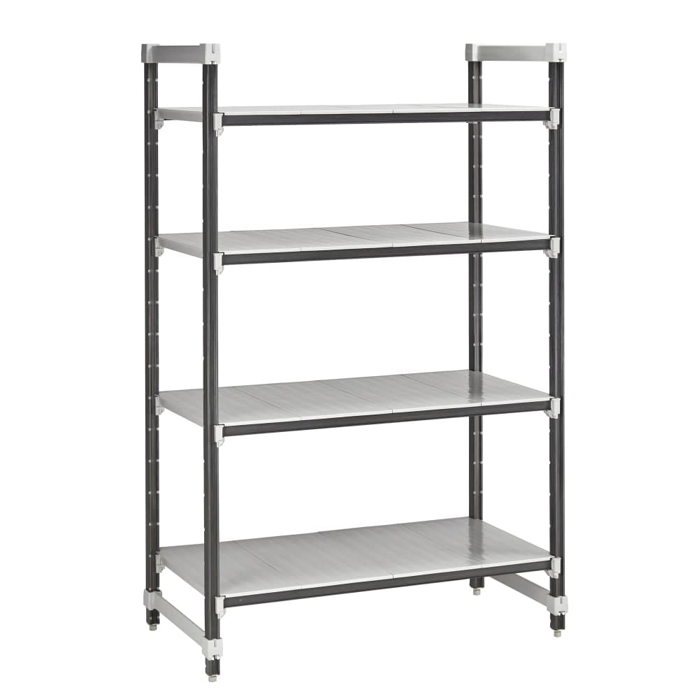 Cambro EXU243672S4480 36" NSF 4-Tier Polymer Shelf Kit - Camshelving® Elements XTRA, 24"W, 72"H