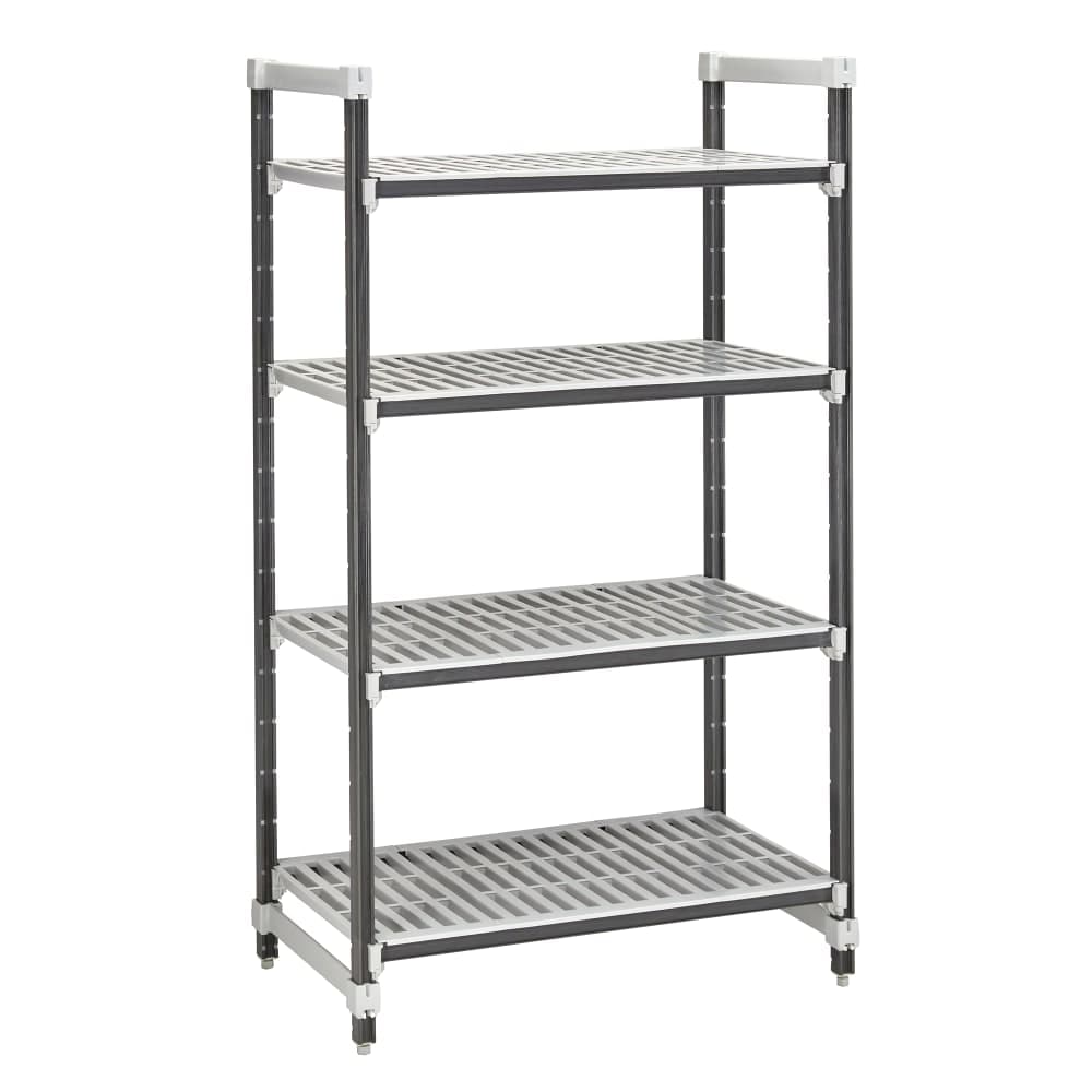 Cambro EXU244872V4480 48" NSF 4-Tier Polymer Shelf Kit - Camshelving® Elements XTRA, 24"W, 72"H