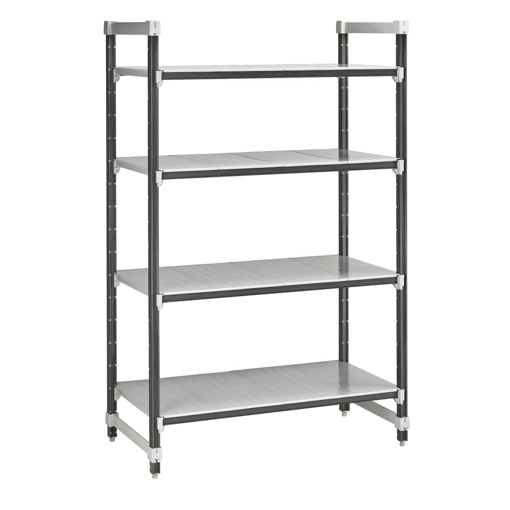 Cambro EXU244884S4480 48" NSF 4-Tier Polymer Shelf Kit - Camshelving® Elements XTRA, 24"W, 84"H