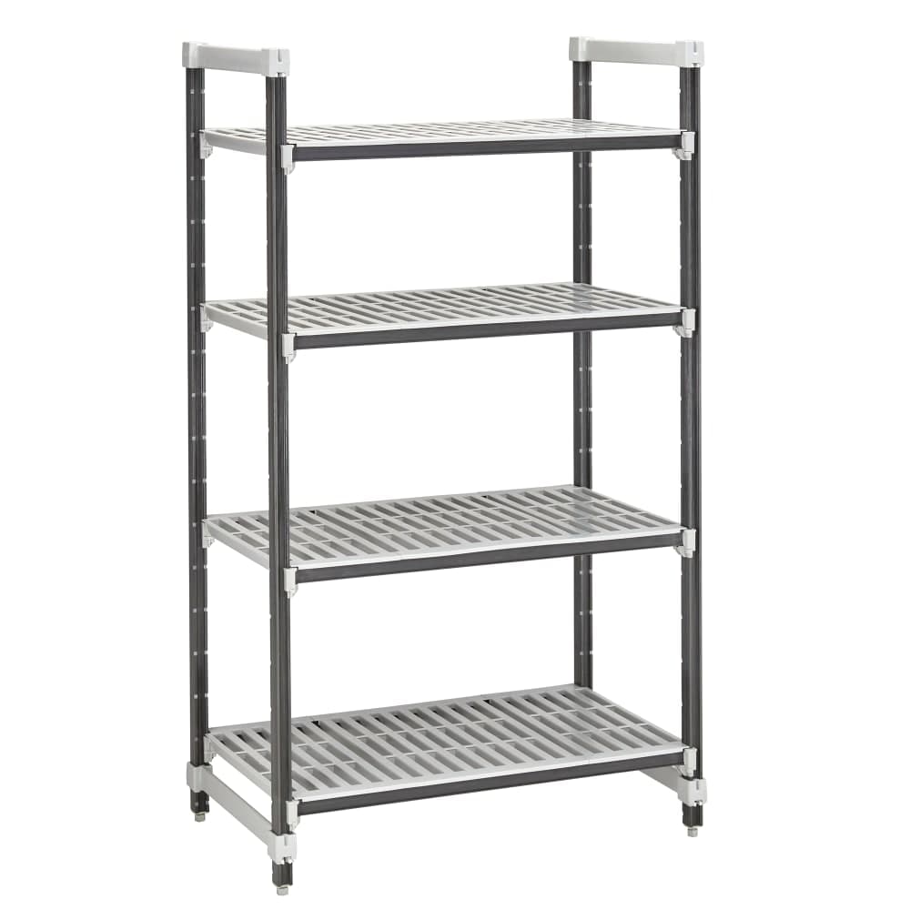 Cambro EXU246072V4480 60" NSF 4-Tier Polymer Shelf Kit - Camshelving® Elements XTRA, 24"W, 72"H