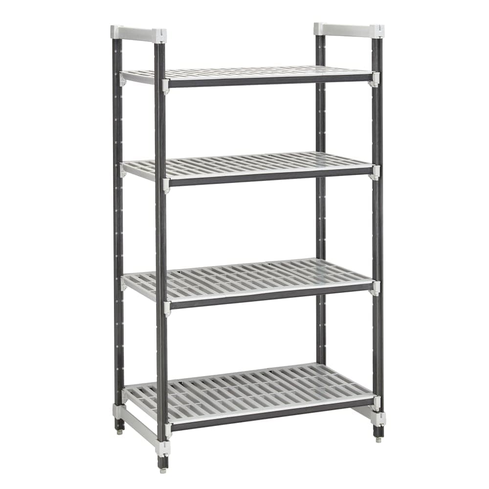 Cambro EXU246084V4480 60" NSF 4-Tier Polymer Shelf Kit - Camshelving® Elements XTRA, 24"W, 84"H