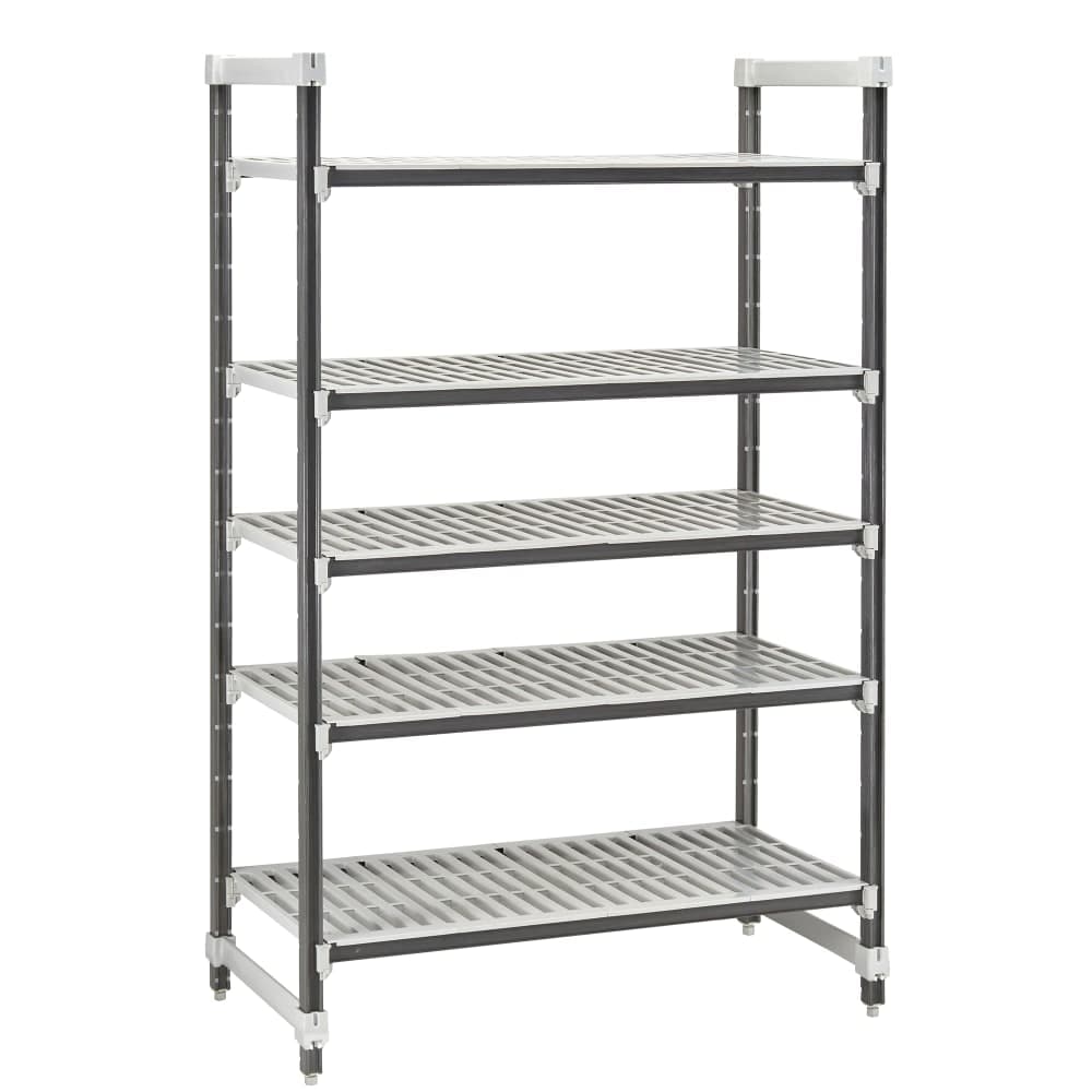 Cambro EXU246084V5480 60" NSF 5-Tier Polymer Shelf Kit - Camshelving® Elements XTRA, 24"W, 84"H