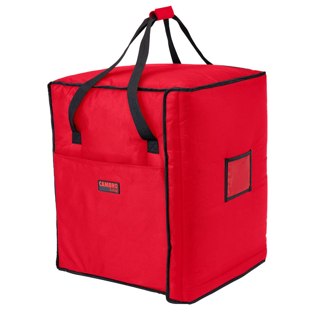 Cambro GBPP1018521 GoBag® Premium Pizza Delivery Bag - 19" x 19" x 23", Nylon, Cambro Red