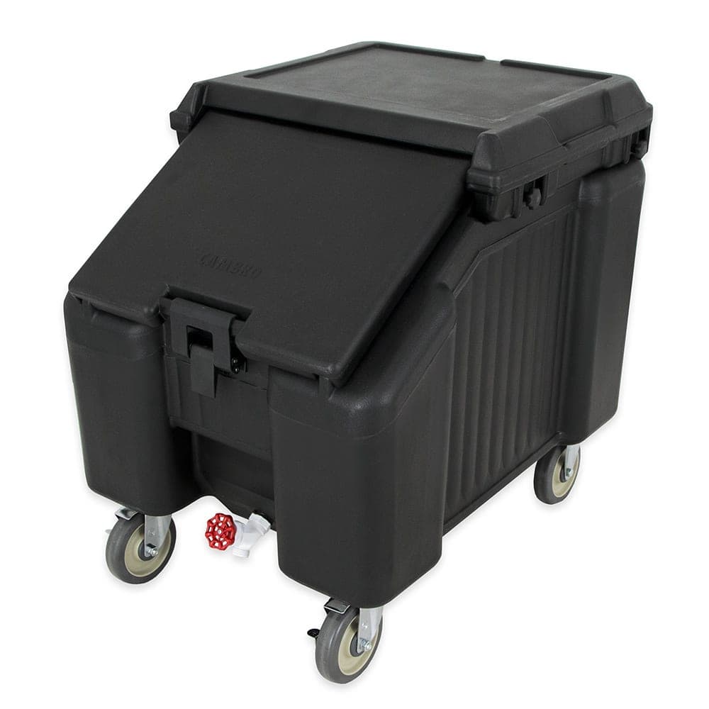 Cambro ICS100L110 100 lb SlidingLid™ Insulated Mobile Ice Caddy - Plastic, Black