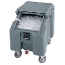 Cambro ICS100L191 100 lb SlidingLid™ Insulated Mobile Ice Caddy - Plastic, Granite Gray thumbnail 2