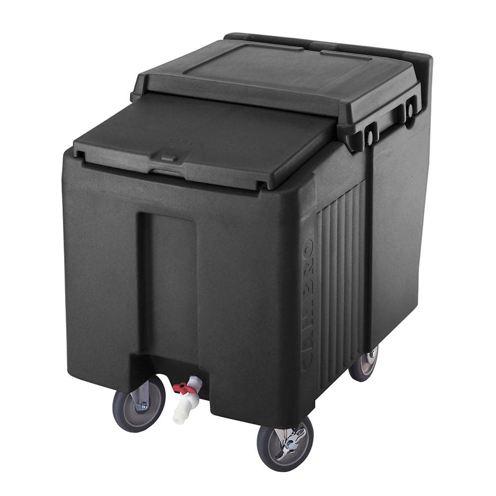 Cambro ICS125LB110 125 lb SlidingLid™ Insulated Mobile Ice Caddy - Plastic, Black