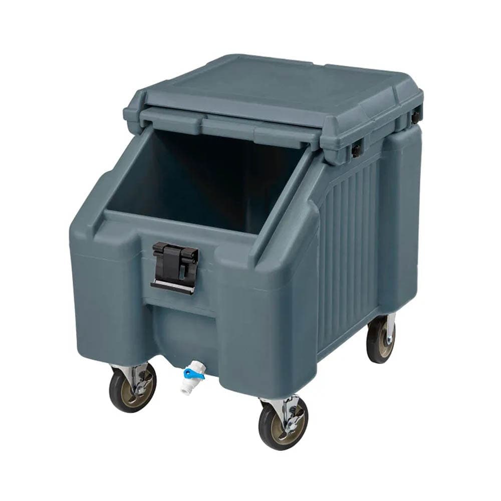 Cambro ICS125T191 125 lb SlidingLid™ Insulated Mobile Ice Caddy - Plastic, Granite Gray
